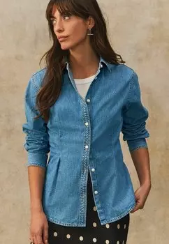 Блузка на пуговицах WAIST CINCH Next, синий