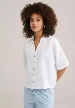 Блузка на пуговицах WE Fashion, белый