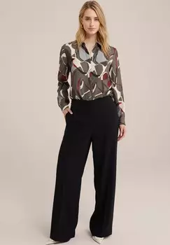 Блузка на пуговицах WE Fashion, бирюзовый