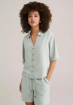 Блузка на пуговицах WE Fashion, мятный