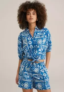 Блузка на пуговицах WE Fashion, синий