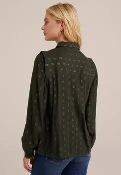 Блузка на пуговицах WE Fashion, темно-зеленый