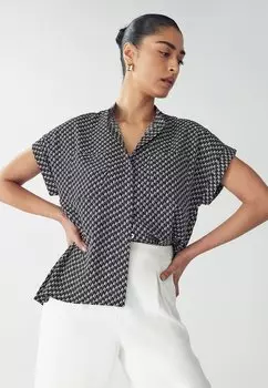 Блузка на пуговицах WILLA, черный