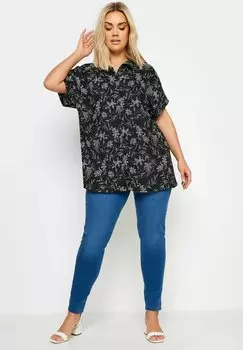 Блузка на пуговицах Yours Clothing, антрацит