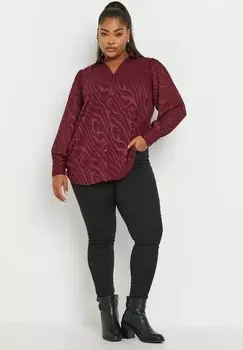 Блузка на пуговицах Yours Clothing, бордовый