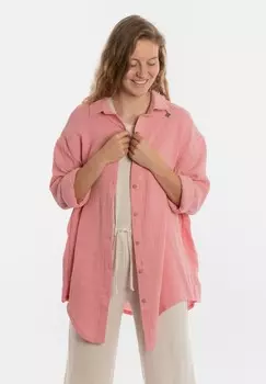 Блузка на пуговицах YUKI Knit Factory, светло-розовый