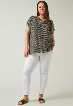 Блузка на пуговицах ZIG ZAG PRINT Evans, черный