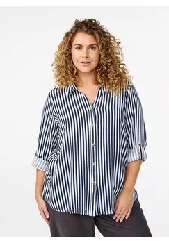 Блузка на пуговицах Zizzi, синий