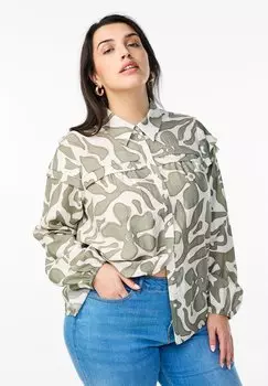 Блузка на пуговицах Zizzi, светло-зеленый