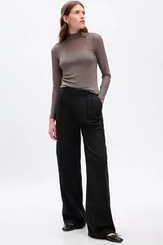 Блузка на теле с сетчатыми участками Gap, коричневый