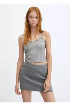 Блузка на тонких бретелях Mango, серый