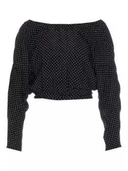 Блузка на завязках с узором в горох MAR DE MARGARITAS, черный