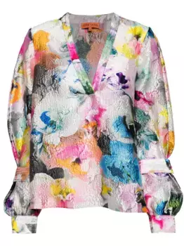 Блузка Nandya с цветочным принтом Stine Goya, серебяный