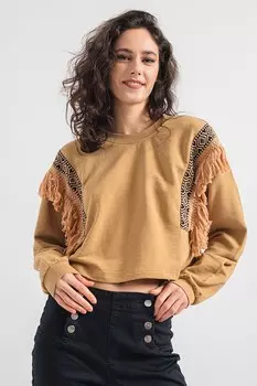 Блузка Nani с декоративными кистями Only, коричневый