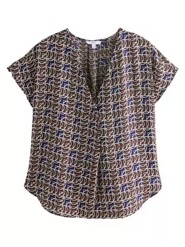 Блузка Next, цвет Blue/Brown