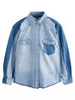 Блузка Next, цвет Blue denim/Light blue