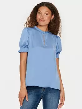 Блузка Nunni с присборенными манжетами Saint Tropez, колония блю