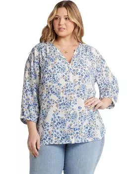 Блузка NYDJ Pintuck Blouse, цвет Blue Dahlia