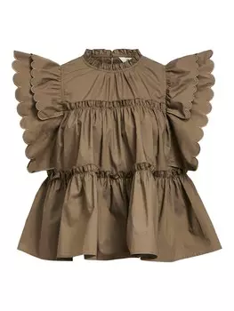 Блузка OBJECT OBJHOPE, коричневый