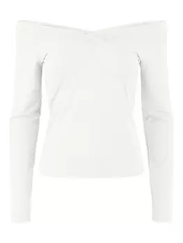 Блузка облегающего кроя 17103018 Pieces, белый