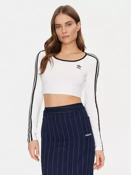 Блузка облегающего кроя adicolor 3-Stripes JD4625 Adidas, белый