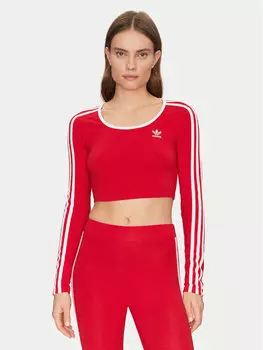 Блузка облегающего кроя adicolor 3-Stripes JD4626 Adidas, красный