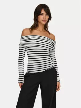 Блузка облегающего кроя Glamour 15339759 Only, белый