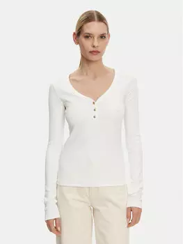 Блузка облегающего кроя Henley WW0WW43905 Tommy Hilfiger, белый