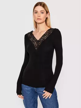 Блузка облегающего кроя Pieces, черный