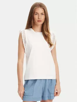 Блузка обычного кроя 3IFVD10AC United Colors Of Benetton, белый