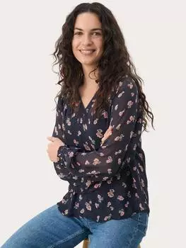 Блузка обычного покроя с цветочным рисунком kelsiapw Part Two, цвет Dark Navy/Multi