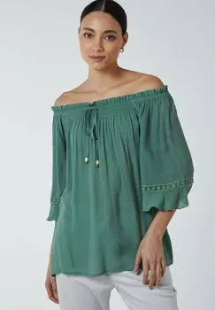 Блузка OFF SHOULDER TIE FRONT Blue Vanilla, цвет khaki