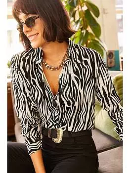 Блузка Olalook, черный/белый