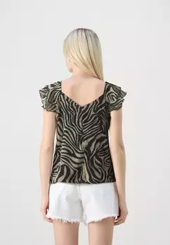 Блузка Onlasta Life Capsleeve V Neck ONLY, черная