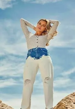 Блузка Only, бежевый/белый