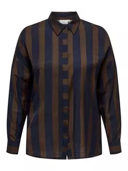 Блузка ONLY Carmakoma CARTemper, цвет Navy/Chocolate