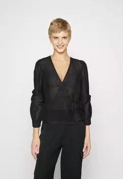 Блузка ONLY ONLZOE GLITTER WRAP, черный