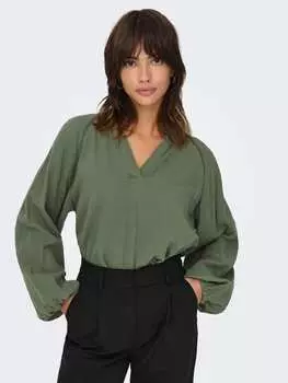 Блузка ONLY, зеленый