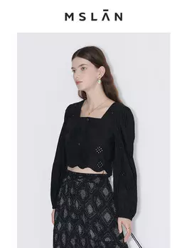 Блузка осенняя Mslan на ремешке, черный