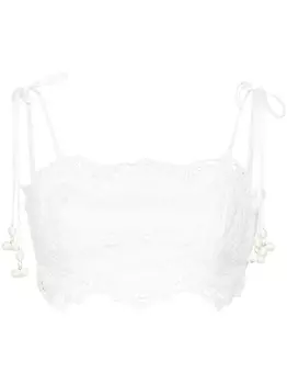 Блузка Ottie с английской вышивкой ZIMMERMANN, белый