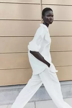 Блузка оверсайз H&M, белый