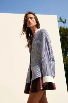 Блузка оверсайз H&M, синий