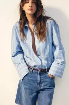 Блузка оверсайз H&M, синий