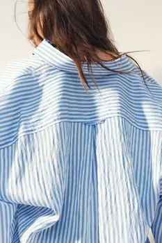 Блузка оверсайз H&M, синий