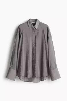 Блузка оверсайз из органзы H&M, серый