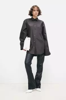 Блузка оверсайз из поплина H&M, серый