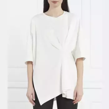 Блузка оверсайз с оптическим принтом Max Mara, экрю