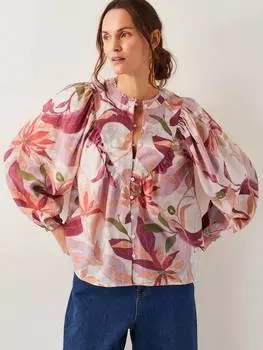 Блузка пайпер в цветочек Monsoon, цвет Orange/Multi