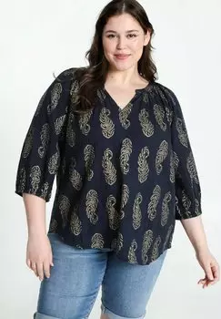 Блузка Paprika с принтом, темно-синий