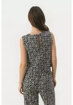 Блузка Part Two, черная с мелким графическим принтом